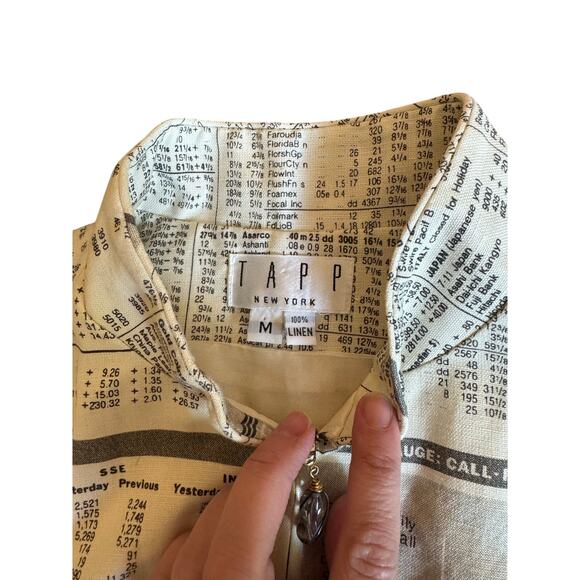 Vintage 100% Linen Women's Finance Core Vest Wall Street - Picture 1 of 5